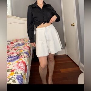 Elegant Black and White Women's Skirt Bermuda
